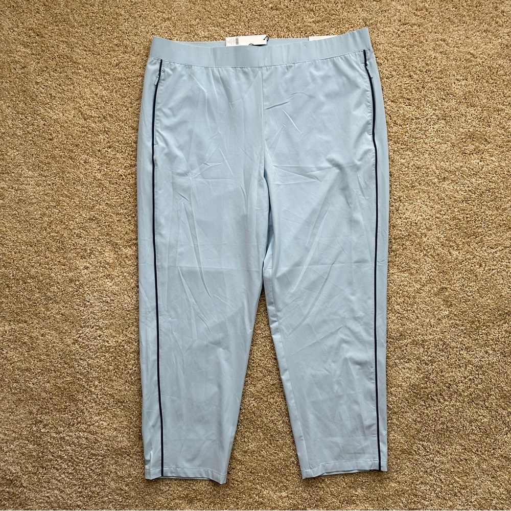 Chico’s Zenergy Neema Side Piping Ankle Pants Womens 3R US 16 NWT Blue